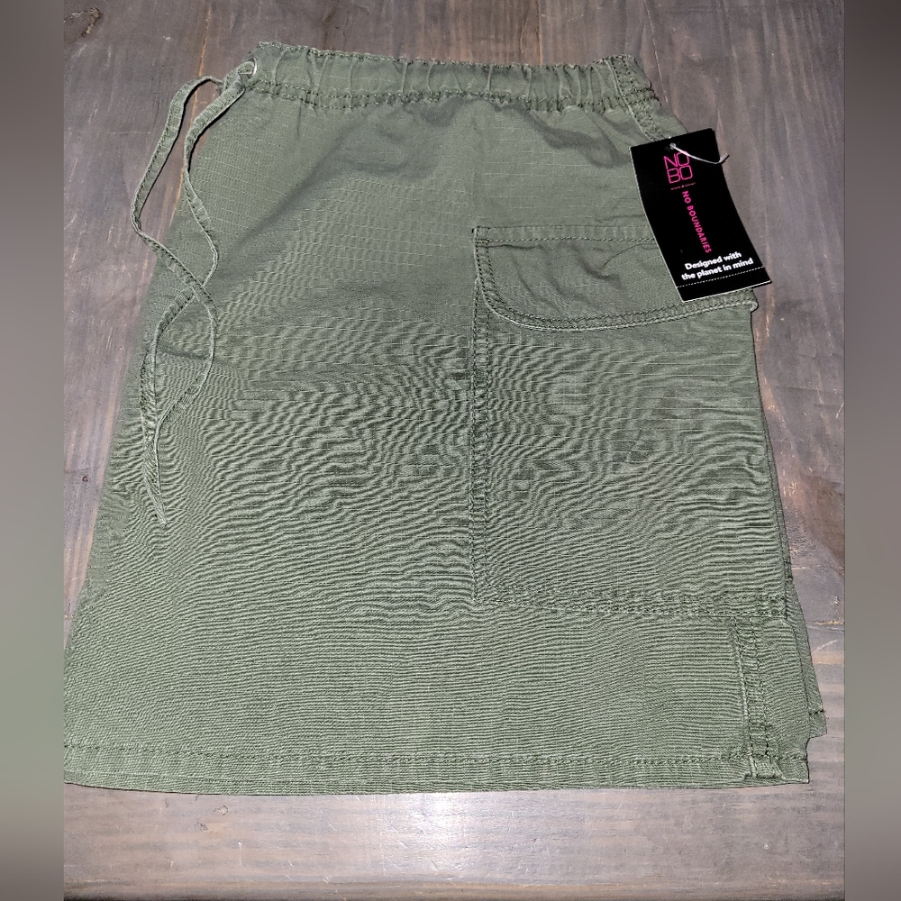 No Boundaries Green Drawstring Cargo Skirt NWT - Picture 2 of 5